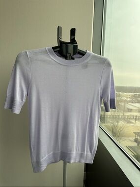 J. Crew Silk Blend, Light Lavender, Short Sleeve Knit Top